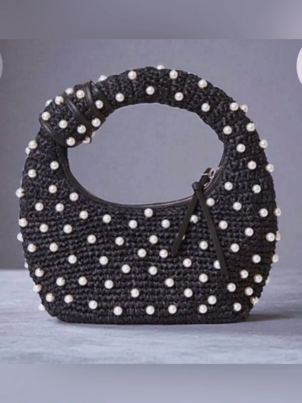 NEW! BTB Los Angeles Maeve Pearl Hobo Bag - Black